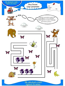 Çocuklar İçin Çizgi Çalışma Sayfaları 